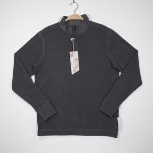 American Threads Men's Mock Neck Long Sleeve Fleece Sweatshirt‎ Dark Gray Size S